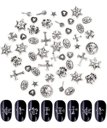 Chrome Hearts Cross Nail Charm Metal Punk Rivet Nail Art Decoration (2 Pack) - Buy Online on GoSupps.com