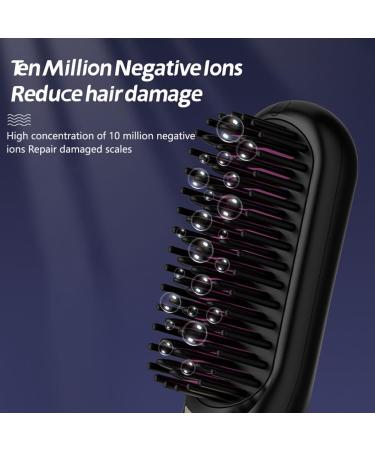 Buy New Cordless Hair Straightener Brush - Portable USB Rechargeable Anti-Scald & Lightweight for Travel - Pink - Buy Online on GoSupps.com