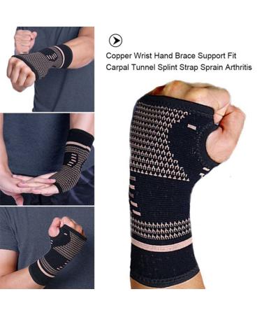 Faddare Copper Infused Wrist Support Sleeves - 1 Pair for Injury Recovery & Arthritis Relief (Left & Right Hand - Buy Online on GoSupps.com