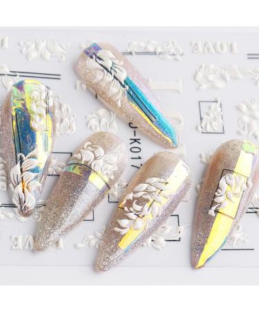 Nail Water Slides DIY Manicure Decor Nail Art Decoration White Flowers Butterfly-shape Design Water Transfer Stickers 5D Embossed Nail Sticker(4 Multicolor) Multicolor4 - Buy Online on GoSupps.com