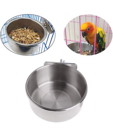 Old Tjikko Pet Feeder Water Cup 20oz - Stainless Steel Cage Coop Hook Bowl for Bird Hamster Small Animals - Buy Online on GoSupps.com