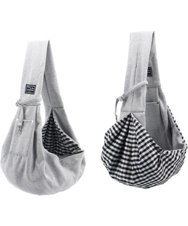 EVIMIRO Pet Sling Carrier for Puppy Kitty Comfortable and Durable Shoulder Bag Safety Belt Dog Cat Rabbit for Outdoor Travel Gray Grey - Buy Online on GoSupps.com