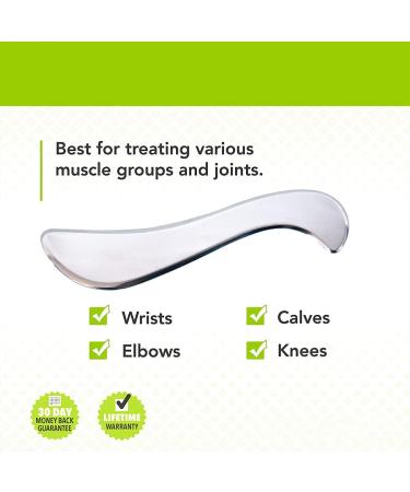 VOOKOKT Gua Sha Tool - Stainless Steel Scraping Massage for Pain Relief in Arms Neck Back & Legs - C-Shape Design for Relaxation - Buy Online on GoSupps.com