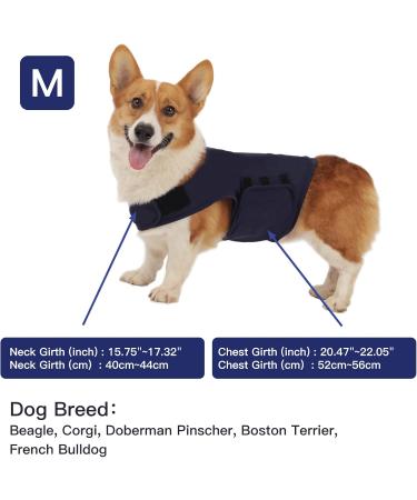 Kelivol Fear Coat for Dogs - Soothing Anxiety Jacket for Fireworks & Thunderstorms - Marine Blue Size M - Buy Online on GoSupps.com