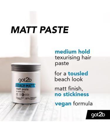 Got2b Beach Matt Medium Hold Hair Paste 100ml - Matt Texture, No Stickiness - Buy Online on GoSupps.com
