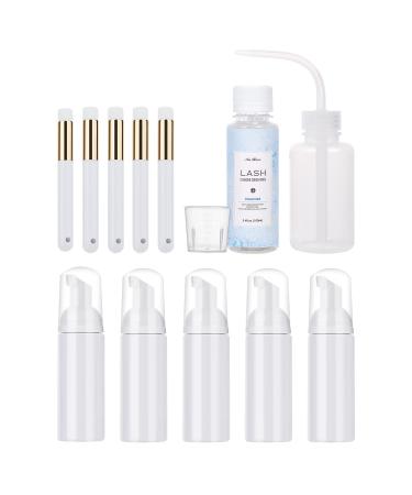 Eyelash Cleanser Concentrate Set 100ml Lash Shampoo Concentrate, Eyelash Extension Shampoo for Salon and Home Use, Paraben & Sulfate & Oil Free Lash Foam Cleanser DIY Kit - Unscented