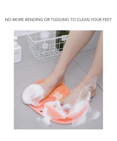 Shower Foot Scrubber Mat - Silicone Foot Massage for Men | Soft Hanging Design | Perfect for Beauty Salons - Red - Buy Online on GoSupps.com