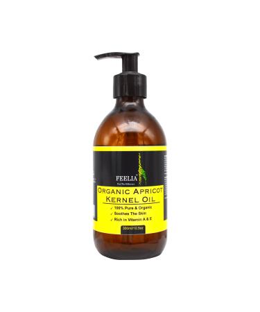 Feelia - Organic Apricot Kernel Oil - Cold Pressed Rich in Vitamins & Minerals Moisturises & Conditions Hair & Skin 100% Pure & Organic (300ml)