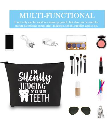 Unique Dentist Gift | Im Silently Judging Your Teeth Zipper Bag | Perfect for Dental Hygienists & Assistants | Ideal Gift for Dental Professionals in EU - Buy Online on GoSupps.com
