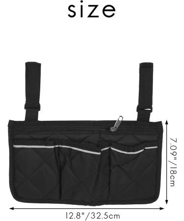Bzocio Wheelchair Side Bag for Back Wheelchair Storage Bag Pouch Fits Most Bed Rail Scooters Walker Power & Manual Electric Wheelchair - Buy Online on GoSupps.com