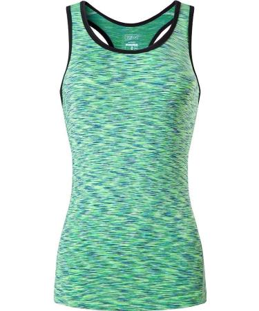 Jeansian Women's Sport Quick Dry Slim Fit Vests Tank Tops Sleeveless Shirts Pack of 3 - Blue/Pink/Green - Buy Online on GoSupps.com