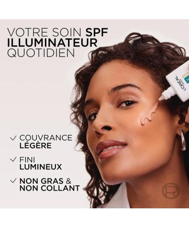 L'Or al Paris Bright Reveal Anti-UV Fluid SPF 50 Medium Tint Niacinamide 50ml - Buy Online on GoSupps.com