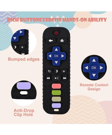 Buy Soft Silicone Bite Ring for Babies | Remote Control Biting Toy for 3-12 Months | Dental Aid Baby Teething Tube Black & Blue - Buy Online on GoSupps.com