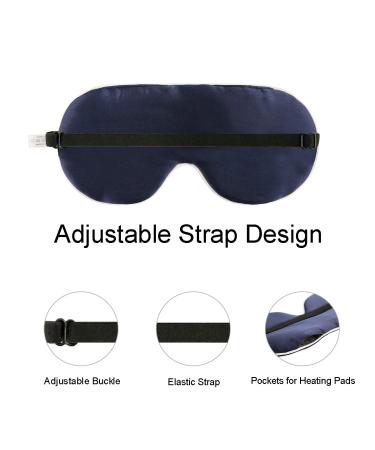 alittlecloud Silk Sleep Mask - Ergonomic Navy Blue Eye Mask for Travel/Naps/Yoga - Adjustable Strap for Women/Men - Buy Online on GoSupps.com