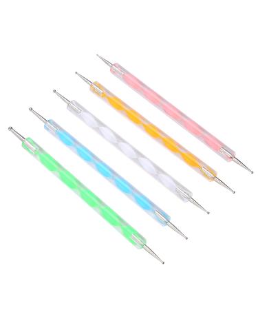 Aveks 5pcs 2-ways Acrylic UV Gel Nail Art Design Tips Dotting Painting Brush Pen Set