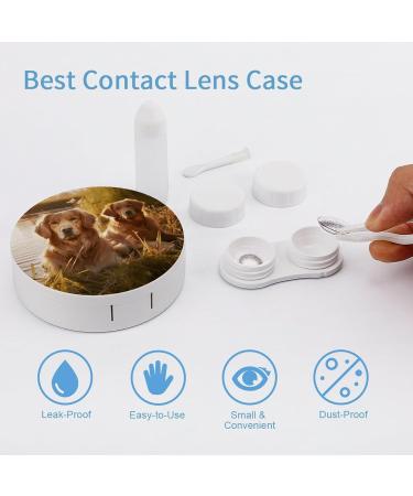 Portable Contact Lens Case featuring Two Golden Retrievers | Travel Essential & Storage Box - Buy Online on GoSupps.com