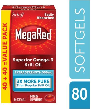 Shop Schiff MegaRed Superior Omega-3 Krill Oil 500 mg â€“ 80 Softgels for Optimal Heart & Joint Health - Buy Online on GoSupps.com