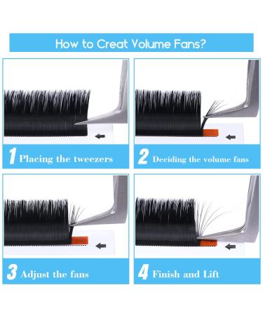 Self-Fan Volume Eyelashes | Easy Fan Lashes for Extensions | 12 Rhine Silk Extensions (0.07mm DD-11) - International Shipping Available - Buy Online on GoSupps.com