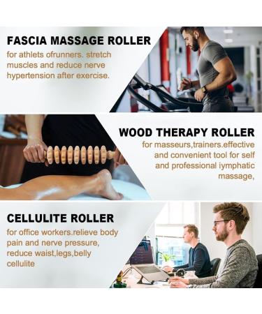 Accmuzzy Wooden Fascia Roll & Massage Roller - Ultimate Muscle Relaxation & Body Shaping Device for Legs - Buy Online on GoSupps.com