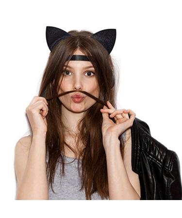 Frcolor 2pcs Glitter Cat Ears Headbands for Cosplay Halloween Costume Party & Daily Wear - Black & Silver - Buy Online on GoSupps.com