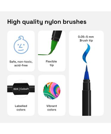 ARTISTRO Watercolor Brush Pens Set - 48 Vibrant Colors + 2 Water Brushes | Real Brush Tips for Artists, Adults, Illustrations, Calligraphy & Watercolor Effects - Buy Online on GoSupps.com