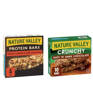 NATURE VALLEY Protein Bars Peanut Almond & Dark Chocolate Flavour 4-Count 148 Gram & Crunchy Granola Bar Oats and Dark Chocolate 210g