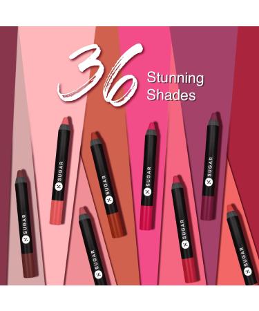 SUGAR Cosmetics Matte As Hell Crayon Lipstick - 01 Scarlett O'hara (Red) | Highly Pigmented & Long Lasting - Buy Online on GoSupps.com