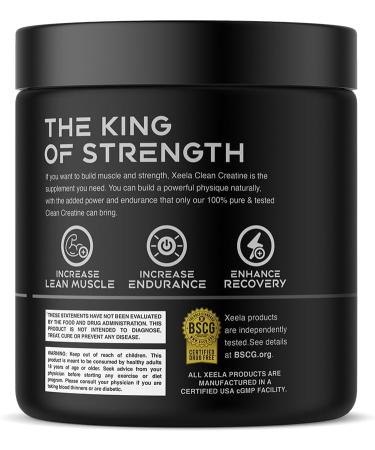 XEELA Creatine Powder for Lean Muscle Gain - All Natural Unflavored 100 Servings Creapure - Boost Strength & Reduce Recovery Time for Men & Women - Buy Online on GoSupps.com