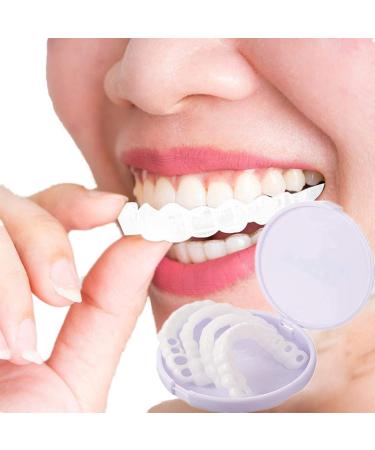 BrightView False Teeth Veneers 2 Pairs Veneer Teeth Cosmetic Tooth Cover Fake Teeth Temory Denture Artificial Teeth Doctions White Cosmetic Teeth Temporary Prosthesis for Women Men with Box