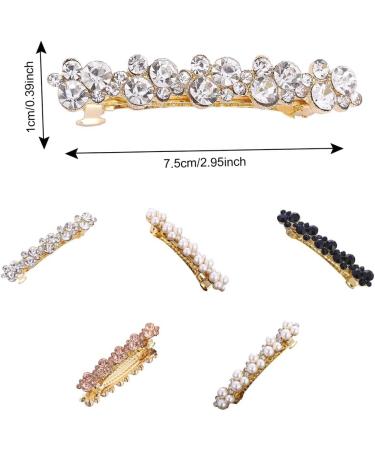 CLSSLVVBN Elegant Pearl Spring Hair Clips Pin For Women Girls Versatile Hairpins For Any Occasion Girls Elegant Barrettes Hairpins E8407White Diamonds - Buy Online on GoSupps.com