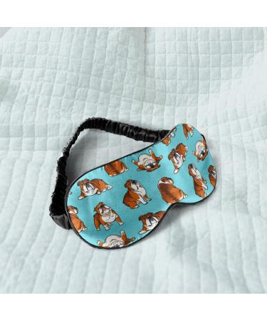 WIRESTER Soft Satin Silk Eye Mask - Comfortable Sleep Mask for Men Women & Kids | Adjustable Strap | English Bulldog Design - Buy Online on GoSupps.com