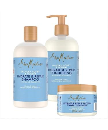 SheaMoisture Set - Miel de Manuka et Yaourt Shampooing 1 x 384 ml Apr s-shampooing 1 x 384 ml Traitement base de prot ines 1 x 355 ml - 3 articles 6) Curl Trio Lot de 3