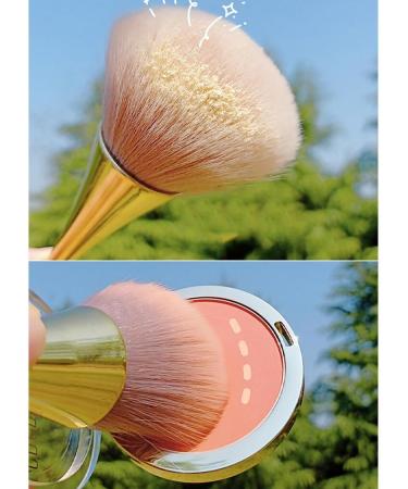 kawehiop Makeup Brush Blush Foundation Loose Powder Blending Brushes Long Handle DIY Portable Plating Washable Make Up Tool Rose Gold - Buy Online on GoSupps.com