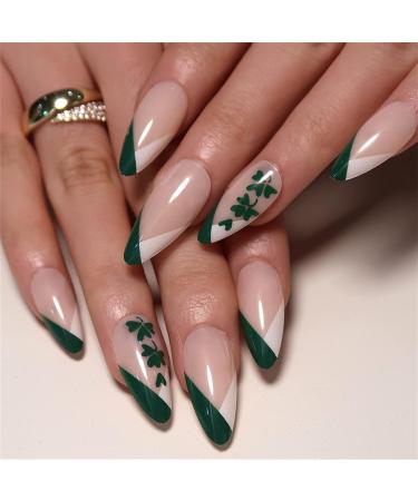 24 Pcs Nails-St. Patrick's-Day Fake-Nails with Designs Acrylic Nails On Nails False Nails for Women False Nails Medium Length with - Buy Online on GoSupps.com