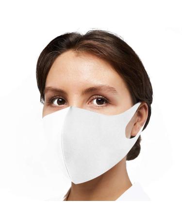 Reusable Face Mask GENERISE Stylish Face Mask x10 - Polyurethane Breathable Washable Face Mask - Unisex (White)