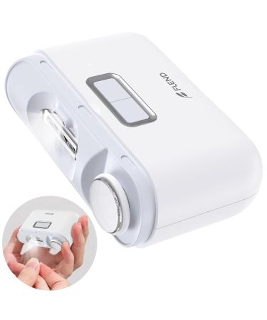 Electrical nail clipper electrical automatic nail clipper and polier 2 in 1 rechargeable fingernail cutter with LED light for babies older people and adults white