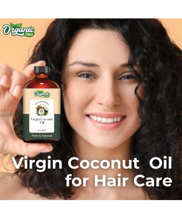 ORGANIC ZING Virgin Coconut (Cocos nucifera) Oil | Pure & Natural Carrier Oil for Skincare Haircare & Massage- 30ml/1.01fl oz - Buy Online on GoSupps.com