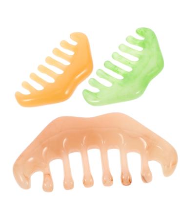 Magiclulu 3st Schabewamm with 8 teeth acupressure comb scalp massage device acupuncture comb massage comb for the scalp hair crate head scratch biawax ridge