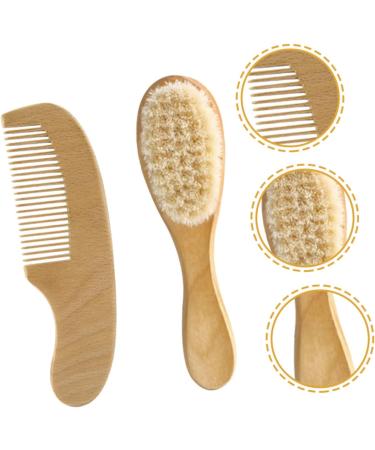 Kisangel Shower Hair Brush Set for Toddlers and Infants - Baby Newborn Cap, Wooden Comb, Massage Brush - Registry Care Kit for Soft Scalp and Hair - Buy Online on GoSupps.com