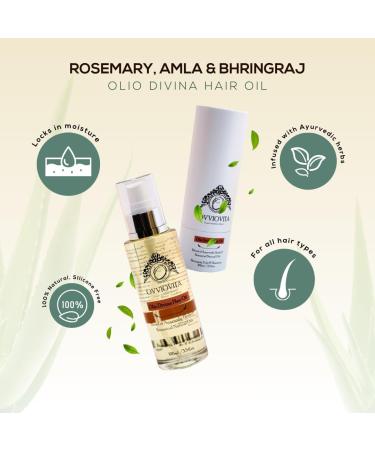 Ovviovita Bhringraj Amla Hair Growth Oil - Olio Divina Rosemary Herbal Pre Wash Hair Oil for Strong Roots Hair Treatments for Dry Damaged Hair - with Natural Ingredients Made in the UK - 100ml - Buy Online on GoSupps.com