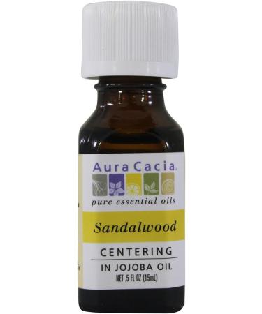 Aura Cacia Pure Sandalwood Essential Oil 0.5 fl oz | Therapeutic Grade, 15 ml - Buy Online on GoSupps.com