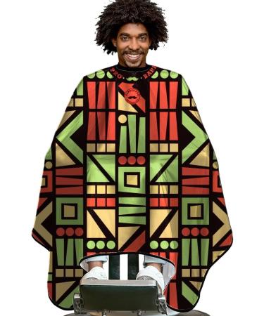 Buy Colorful Geometry Barber Cape - Adjustable Hair Cutting Cape 63x57" for Stylists | International Shipping Available - Buy Online on GoSupps.com
