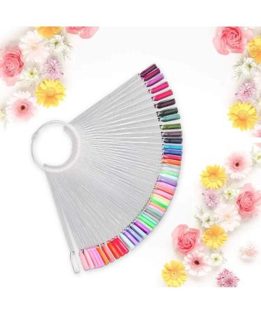 TEOYALL 50 PCS Transparent Nail Swatches Sticks Fan-shaped Nail Polish Display Board for Nail Art Practice - Buy Online on GoSupps.com
