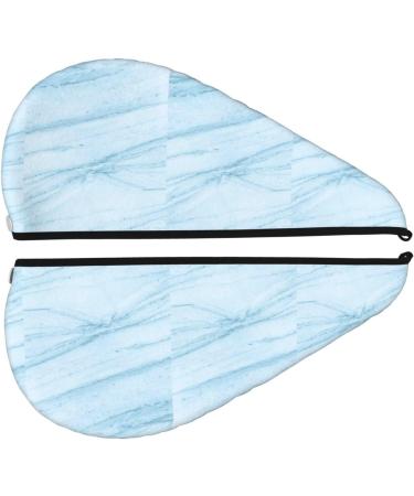 Hair Towel Wrap | Quick-Dry Hair Drying Towel Turban | Blue Marble Button Design - Buy Online on GoSupps.com