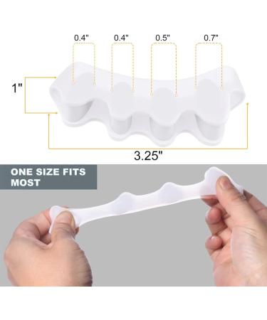 WACURRENTHYD Toe Spacers - Gel Toe Separators for Bunions - Toe Corrector for Men and Women - Hammer Toe Straightener - Big Toe Stretcher - 1 Pair (White) - Buy Online on GoSupps.com