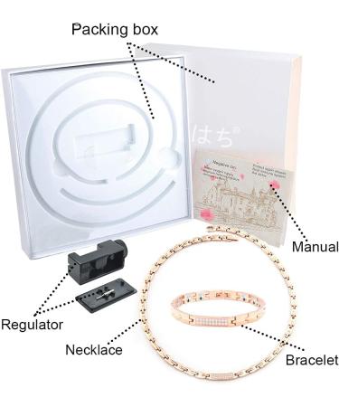 Haqi Magnetic Bracelet & Necklace Set - Rose Gold Stainless Steel Women s Jewelry Gift - Buy Online on GoSupps.com
