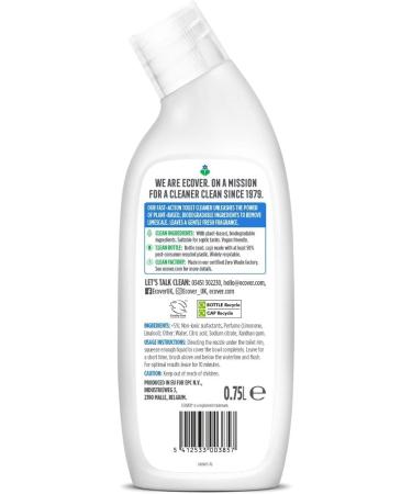 Buy Ecover Toilet Cleaner Sea Breeze & Sage 750ml - Pack of 1 | Effective & Eco-Friendly - Buy Online on GoSupps.com