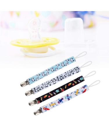 4 Pieces Baby Pacifier Clip Chains - Teether & Nipple Holder Leash | Ideal Baby Shower Gift | Shop Internationally - Buy Online on GoSupps.com