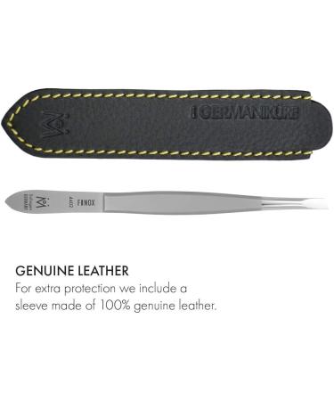 GERMANIKURE Slanted Tweezers in Leather Case - Solingen Germany - Buy Online on GoSupps.com