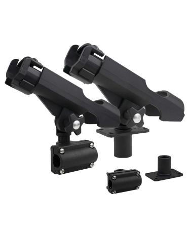 Bekith 2 Pack Adjustable Powerlock Rod Holder with Combo Mount, Black Finish